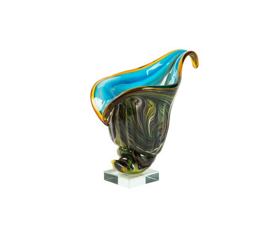 Vaso Vetro Conchiglia Trasparente 18 Cm - De Matteis