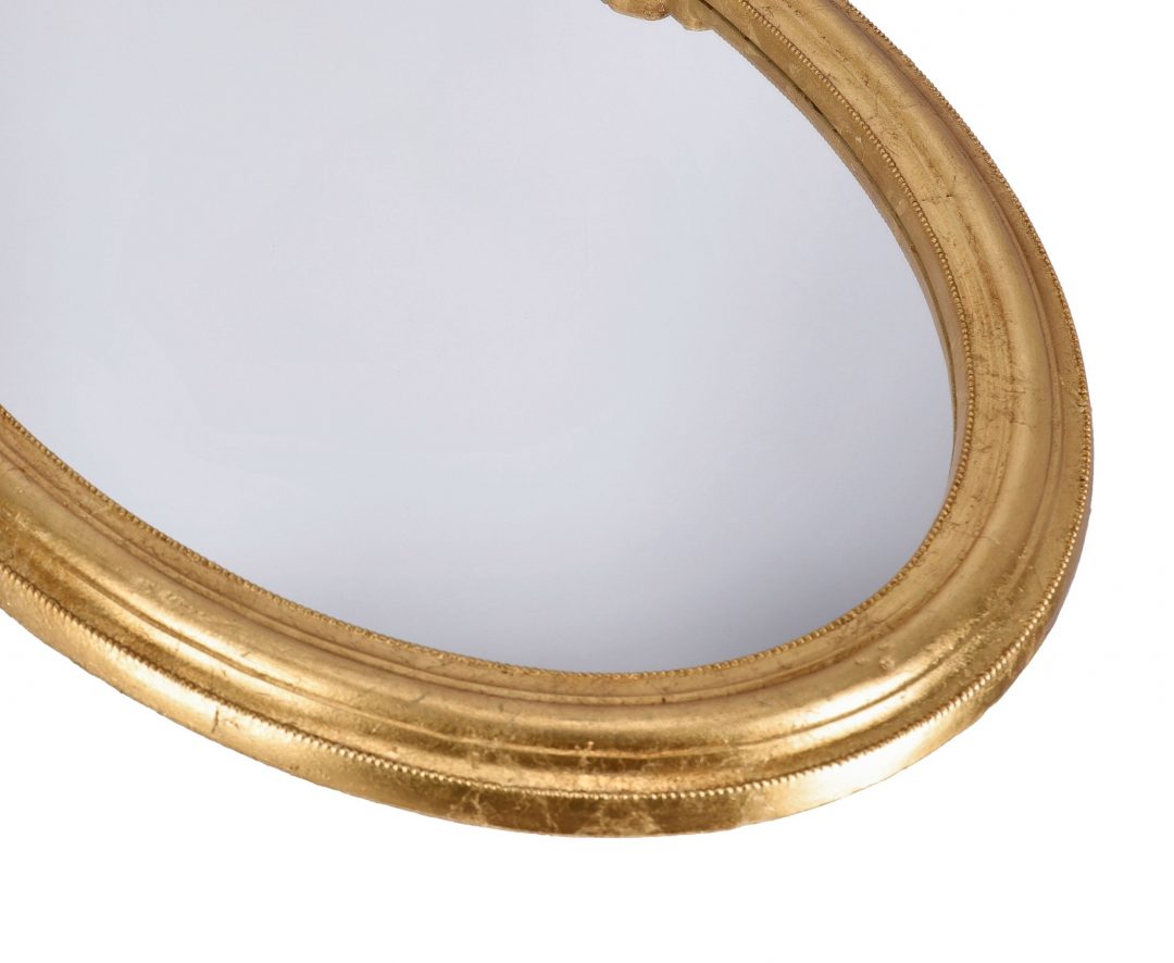 JZSP0005 Specchio a mano 8x2x18 cm Color oro Poliresina Vetro Ovale